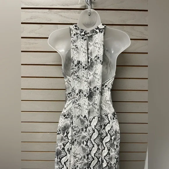 Nina Leonard Black and White Reptile Print Dress - Picture 7 of 7